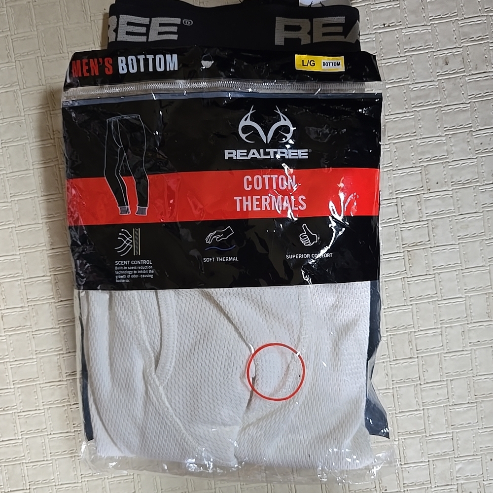 Realtree Men's  White Cotton Thermals